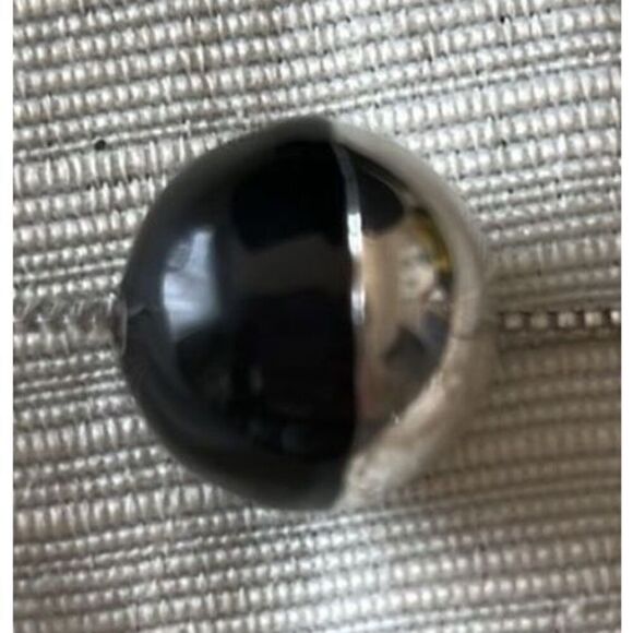 Black and Silver Ball Ying Yang Pendant with Adjustable Necklace - Picture 5 of 5